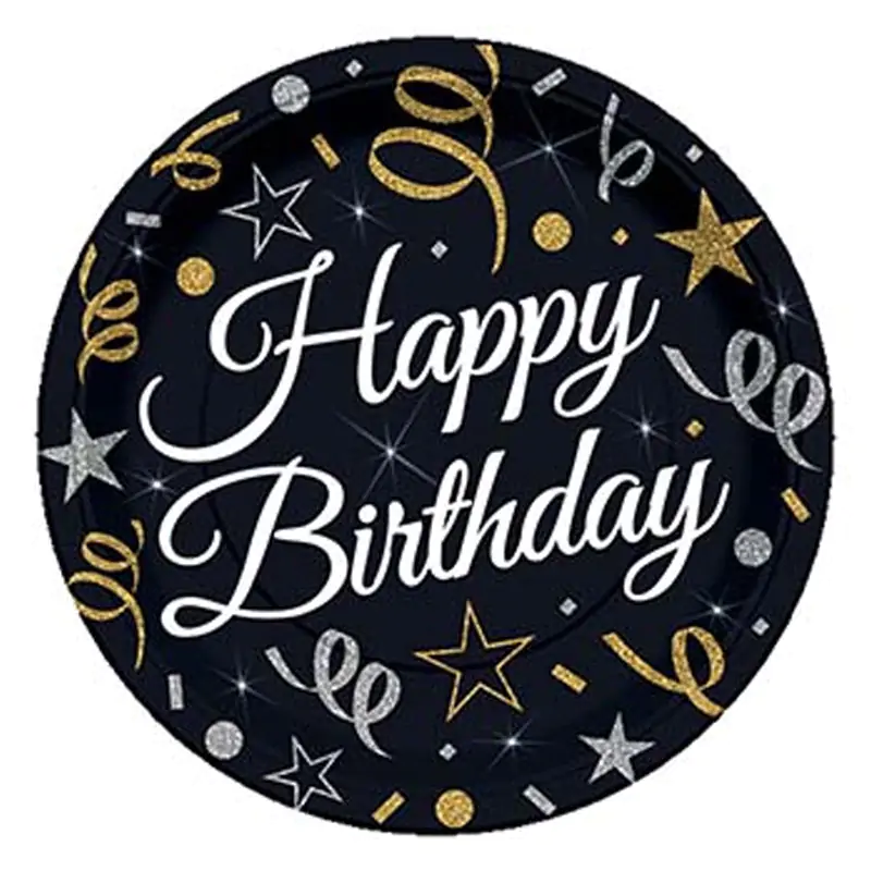 Sparkling Confetti Plate 23 cm (8 Pcs)